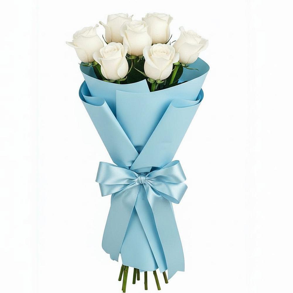 Букет 7 белых роз Проуд в Горно-Алтайске
