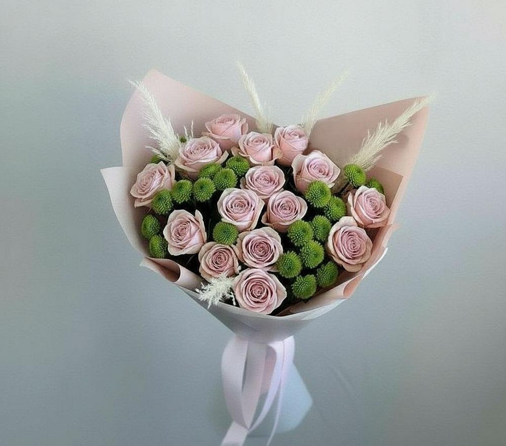 Букет цветов из: Розы и Хризантемы в Горно-Алтайске