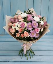 Букет цветов из:  Хризантемы, Розы и Альстромерии #REPLACE_PRED# Горно-Алтайске