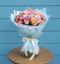 Букет цветов из:  Хризантемы и Розы в Горно-Алтайске